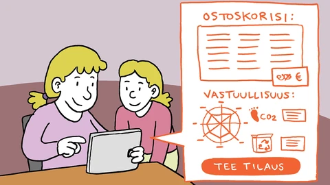 Kuluttajat tutkivat verkkokaupan ostoskorissa olevien tuotteiden vastuullisuutta
