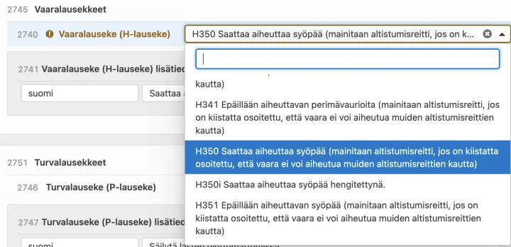 H-lausekkeen lisätiedot avattu tekstilaatikko