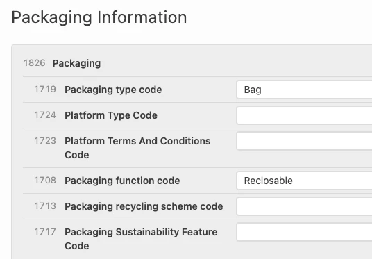 Packaging information