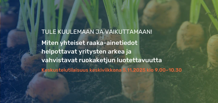 Keskustelutilaisuus raaka-aineiden yksilöinnistä