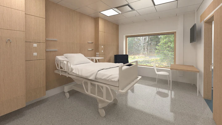 Ahveniston sairaalan potilashuone