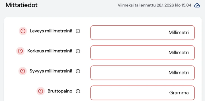 Kuvakaappaus virhe kentän vieressä