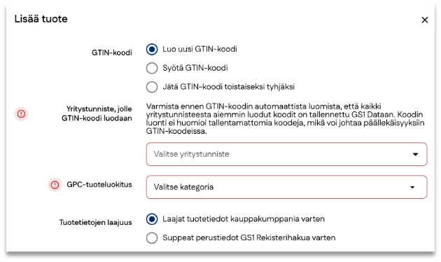 Käyttöliittymän kuvakaappaus