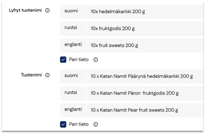 Kuvakaappaus käyttöliittymästä