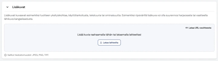 Kuvakaappaus käyttöliittymästä