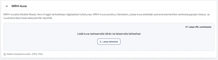 Kuvakaappaus käyttöliittymästä