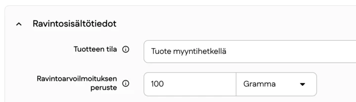 Kuvakaappaus käyttöliittymästä