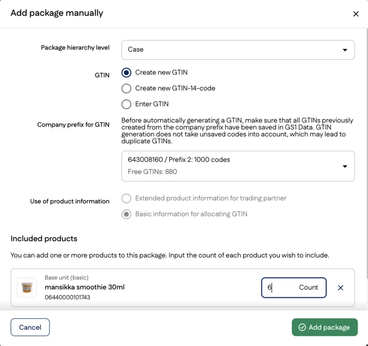 Add package