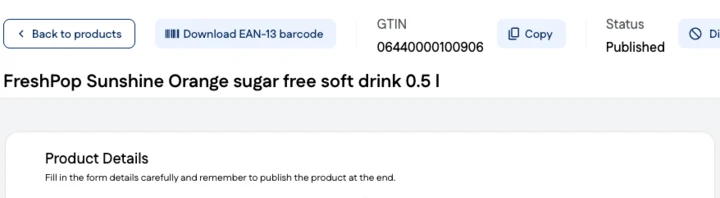 Download barcode in GS1 Data