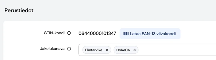 Kuvakaappaus käyttöliittymästä