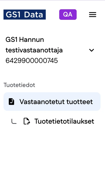 Kuvakaappaus käyttöliittymästä