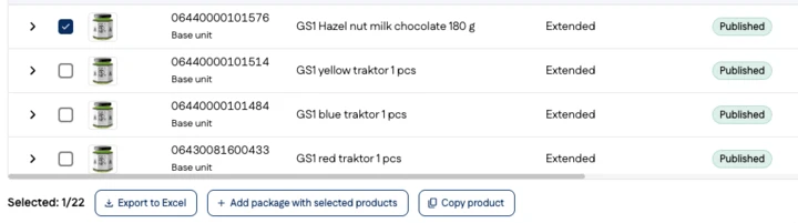 Product listing